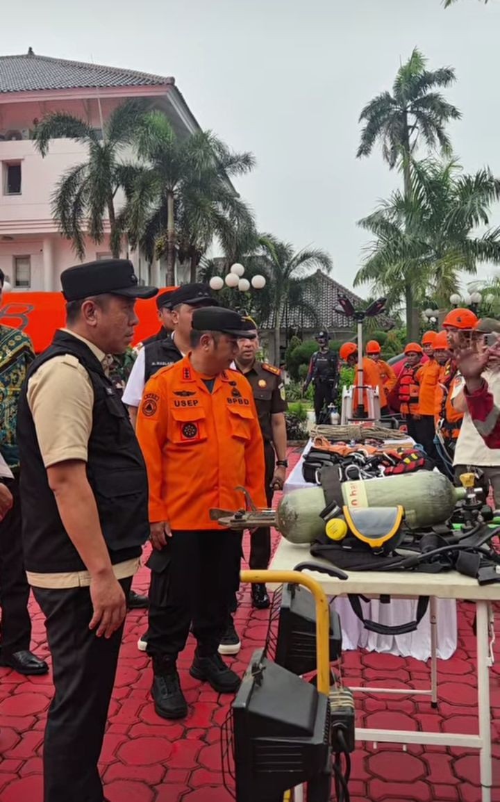 Apel Siaga Bencana Digelar, Bupati Aep Cek Langsung Kesiapan BPBD dan Dinsos