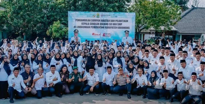 Bupati Karawang Lantik 364 Kepala SD-SMP, Tekankan Efisiensi dan Profesionalisme